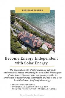 Prosolarflorida — Energy independence with solar energy will not...