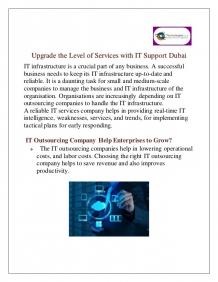 Upgrade the Level of Services with IT Support Dubai 