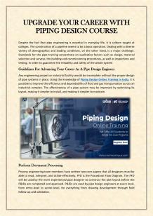 Upgrade Your Career With Piping Design Course