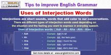 Usage of Interjection words: Aah, Ah, Aha, Ahh, Alas 