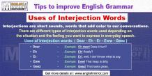 Interjection words: Dear, Eh, Er, Eww, Geez 