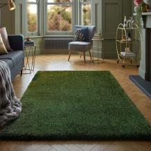 Veloce Green Shaggy Rug by Flair Rugs (160cm X 230cm) | BeddingMillUK