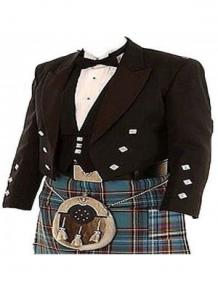 Prince Charlie Kilt Jacket; Colored Black