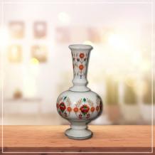 Beautiful Decorative Marble Inlay Flower Vase - Marble Inlay Handicraft Products