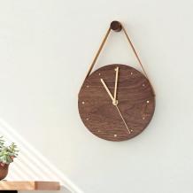 Wall Wooden Clock Unique Interior Design Round Wood Watches Decor - Warmly Life