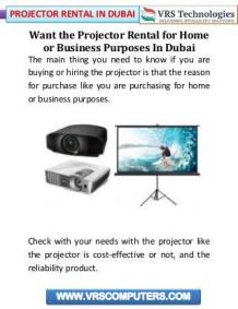 Want the Projector Rental for Business Purposes In Dubai