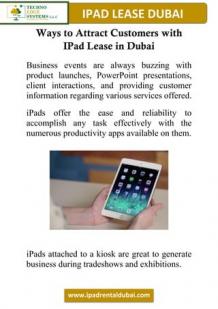 Ways to Attract Customers with IPad Lease in Dubai | PDF