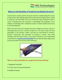 Touch Screen Rental Dubai