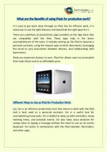 What are the Benefits of Using iPads for Productive Work?