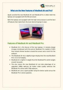 New Features of MacBook Air and Pro?