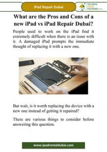 What are the Pros and Cons of a New iPad vs iPad Repair Dubai? | PDF