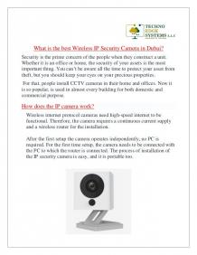 What is the best Wireless IP Security Camera in Dubai?