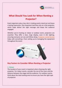 Key Features to Consider When Renting a Projector