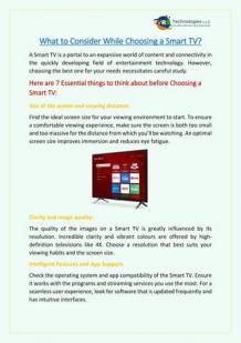 What to Consider While Choosing a Smart TV? | PDF
