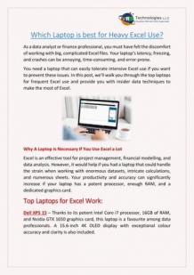 Which Laptop is Best for Heavy Excel Use?