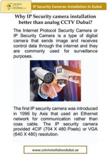 Why IP Security Camera Installation is Better In Dubai?