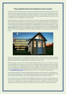 Why is Off Grid Living More Beneficial and Cost-Saving?