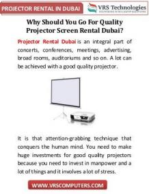 Why Should You Go For Quality Projector Screen Rental Dubai
