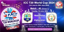 West Indies vs Afghanistan Live ICC T20 World Cup 2024 - cricwindow.com 