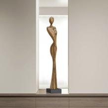 Wood Human Sculpture Female Figure Abstract Pose Figurine Artwork Standing Statue - Warmly Design