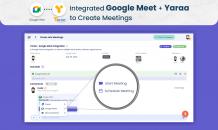 Integrated Google meet + Yaraa to Create Meeting - Yaraa AI