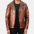 Alberto Shearling Brown Leather Jacket