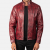 Alex Distressed Burgundy Leather Jacket