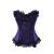 Floral Purple Lace Corset Overbust Waist Trainer Top | Sayfutclothing