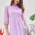 Lilac Solid Fit and Flare Dress