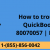 QuickBooks error 80070057         