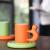 Cat Mugs Beauty Unique Ceramic Green Orange Cute Lovely Art Animal Coffee Cups - Warmly Life