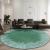 Contemporary Round Rug Green Area Circle Carpet in Living Room - Warmly Home