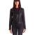 BARBARA - Black Color - Calf Leather Biker Jacket Wizened Effect - Ayaan Products