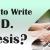 How to Write a Thesis for PhD