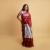 Standing Girl Wear a Maroon Cotton Sillk Maheshwari Saree with Silver Pinstripes