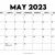 May 2023 Calendar - Six Calendar