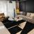 Modern Black Rug Geometric Bauhaus Style Area Carpets for Contemporary Home Interior - Warmly Home