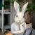 Rabbit Head Sculpture Unusual Design Table Handmade Bunny Figurine Desktop Decor - Warmly Design