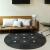 Round Rugs Living Room White Black Unique Dot Pattern Circle Carpets - Warmly Home