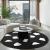 White Black Round Rug Unique Modern Abstract Pattern Circle Area Carpets - Warmly Home