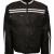 White Stripe Black Men Leather Jacket - Stinson Leathers