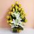 Yellow White Flowers in Vase | Roses and Oriental Lilies Arrangement