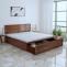 Tahura Sheesham Wood King Size Bed With Front Storage - PlusOne India