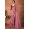 Saree in Mauvey Pink Silk Embroidered With Saree