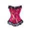 Brocade 12 Plastic Boned Overbust Vintage Lace Corset | Sayfutclothing