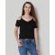 black cold shoulder crop top