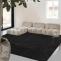 Black Rug Modern Geometric Art Design Dark Area Carpets Interior Room Decor - Warmly Home