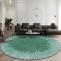 Contemporary Round Rug Green Area Circle Carpet in Living Room - Warmly Home