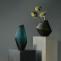 Frosted Glass Vase Modern Unique Shaped Dark Green Flower Vases - Warmly Design