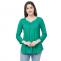  Buy Go.4.it Two-Tone Rayon Women's Pleated Top at Amazon.in - T Shirt Online 